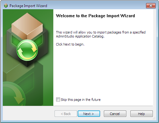 Package Import Wizard Welcome Panel